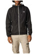 Thumbnail Blouson à capuche noir uni avec des détails blancs et à coupe droite