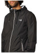 Thumbnail Blouson à capuche noir uni avec des détails blancs et à coupe droite - Image 3