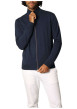 Thumbnail Gilet zippé en coton mélangé bleu marine uni à coupe slim fit et à col montant