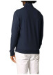 Thumbnail Gilet zippé en coton mélangé bleu marine uni à coupe slim fit et à col montant - Image 2
