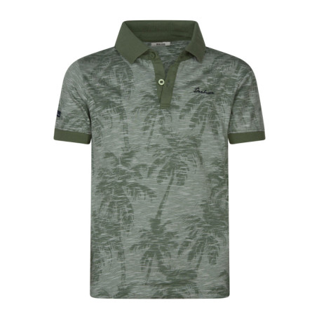 Polo en coton vert d'eau avec des motifs une...