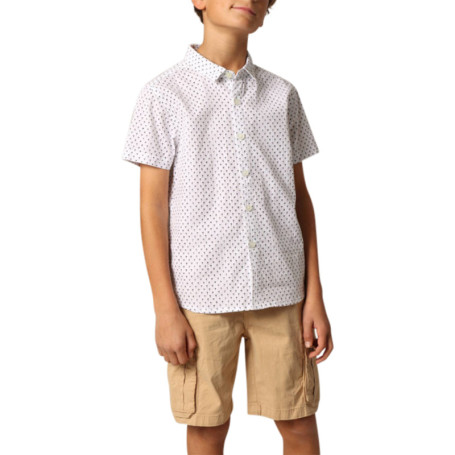 Chemise à manches courtes en coton blanche à...