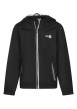 Thumbnail Blouson noir uni avec une coupe droite un col à capuche et des manches longues