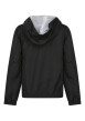 Thumbnail Blouson noir uni avec une coupe droite un col à capuche et des manches longues - Image 2