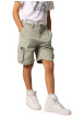 Thumbnail Short cargo en coton vert sauge uni à coupe regular fit avec des poches à rabat