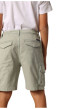 Thumbnail Short cargo en coton vert sauge uni à coupe regular fit avec des poches à rabat - Image 2