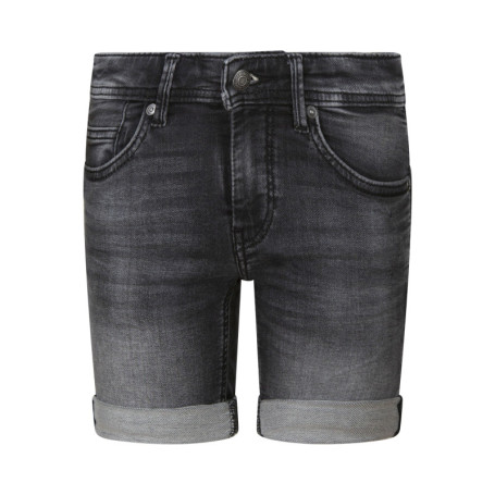 Short 5 poches en coton mélangé anthracite uni...