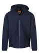 Thumbnail Blouson marine uni à coupe droite avec un col à capuche et des manches longues