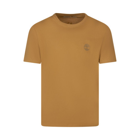 T-shirt en coton camel uni avec une coupe...