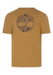 Thumbnail T-shirt en coton camel uni avec une coupe droite et un col rond - Image 2