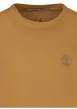 Thumbnail T-shirt en coton camel uni avec une coupe droite et un col rond - Image 3