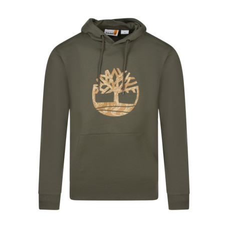 Sweat en coton mélangé kaki avec un imprimé une...