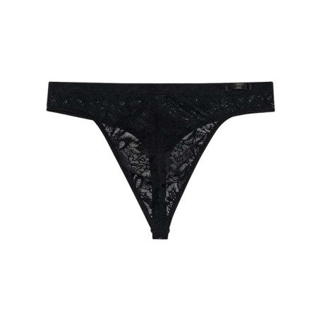 String noir en dentelle semi-transparente à...