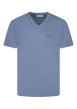 Thumbnail T-shirt bleu uni avec une coupe droite un col rond et des manches courtes