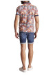 Thumbnail Polo en coton orange fleuri à coupe slim fit et à col fermé par trois boutons - Image 3