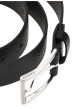 Thumbnail Ceinture en cuir noire unie avec nom de la marque sur la boucle rectangulaire - Image 3