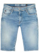 Thumbnail Short 5 poches en coton stone uni à coupe droite avec un patch d'authenticité