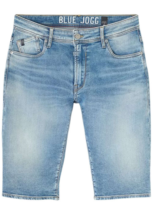 Short 5 poches en coton stone uni à coupe droite avec un patch d'authenticité