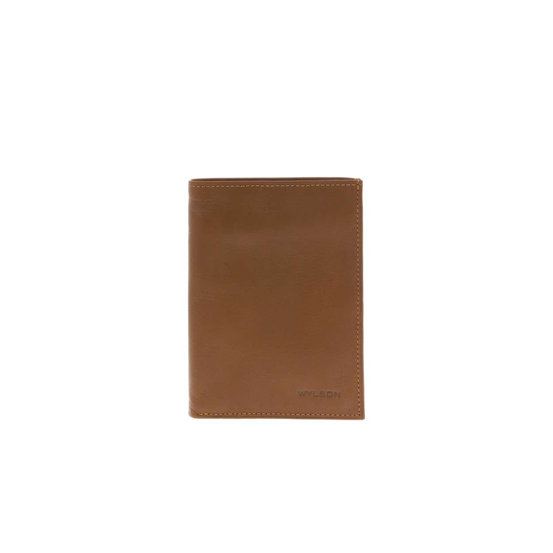 Wylson - Portefeuille En Cuir De Vache Camel Uni Avec Plusieurs Compartiments Pour Cartes - Camel Wylson - Portefeuille En Cuir De Vache Camel Uni Avec Plusieurs Compartiments Pour Cartes - Camel