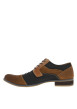 Thumbnail Richelieu en cuir marrons et noirs à bout droit et à talon décroché bas - Image 2