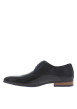 Thumbnail Derbies en cuir noires avec un talon décroché bas et des lacets ronds bleus - Image 2