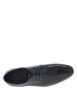 Thumbnail Derbies en cuir noires avec un talon décroché bas et des lacets ronds bleus - Image 4