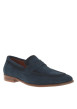 Thumbnail Mocassins en cuir bleus marine en suède à bout droit et à talon décroché bas - Image 3