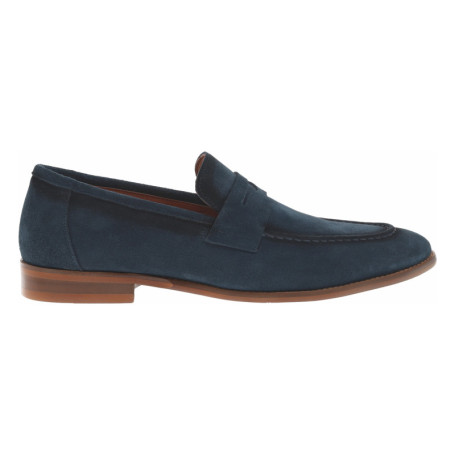 Mocassins en cuir bleus marine en suède à bout...