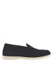 Thumbnail Mocassins en cuir bleus marine en suède et à talon décroché bas