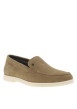 Thumbnail Mocassins en cuir sable avec le nom de la marque et à talon décroché bas - Image 3