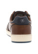 Thumbnail Baskets en cuir marrons et bleues marine avec un zip décoratif et à lacets plats - Image 6