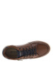 Thumbnail Baskets en cuir marrons et bleues marine avec un zip décoratif et à lacets plats - Image 4