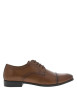 Thumbnail Derbies en cuir marrons à bout droit arrondi et à talon décroché bas