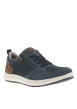 Thumbnail Sneakers bleu marine à talon plat avec des lacets et un zip latéral - Image 9