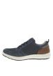 Thumbnail Sneakers bleu marine à talon plat avec des lacets et un zip latéral - Image 8