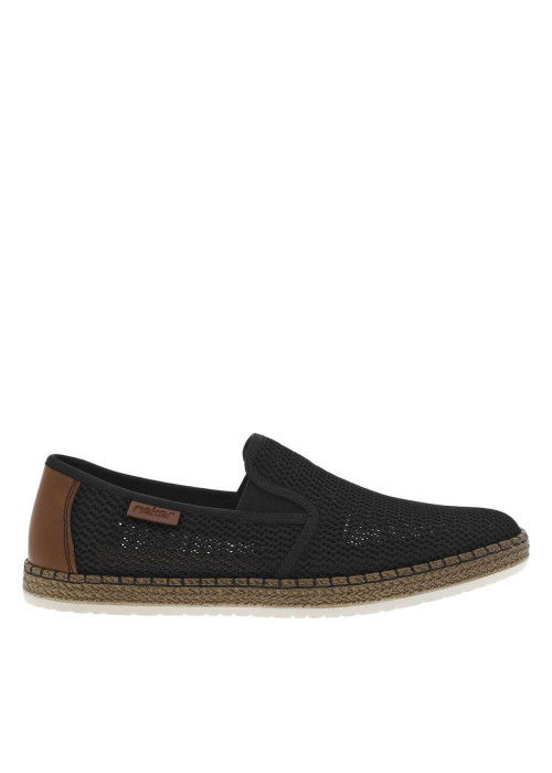 Tennis noires en filet ajourées à semelle plate et à fermeture slip-on