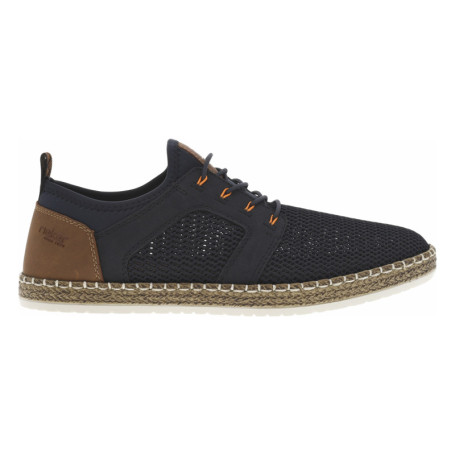 Sneakers bleues marine et marrons en filet...