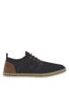 Thumbnail Sneakers bleues marine et marrons en filet ajourées à fermeture slip-on