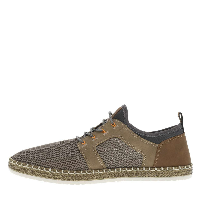 Rieker® - Sneakers Taupe En Filet à Fermeture Slip-on Et à Lacets Ronds Décoratifs - Taupe Rieker® - Sneakers Taupe En Filet à Fermeture Slip-on Et à Lacets Ronds Décoratifs - Taupe