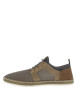 Thumbnail Sneakers taupe en filet à fermeture slip-on et à lacets ronds décoratifs - Image 2