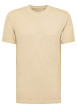 Thumbnail T-shirt en coton beige aspect légèrement délavé avec un col rond