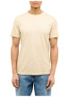 Thumbnail T-shirt en coton beige aspect légèrement délavé avec un col rond - Image 3