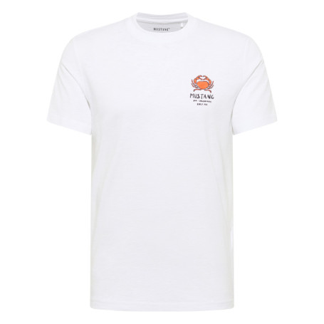 T-shirt en coton blanc uni avec un petit crabe...