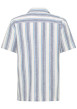 Thumbnail Chemise manches courtes en lin et coton bleue rayée avec un col cubain - Image 2