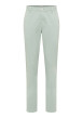 Thumbnail Chino en coton vert clair uni avec une coupe slim et des passants à la taille