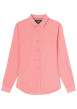 Thumbnail Chemise en lin et coton rouge unie avec une coupe regular fit