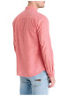 Thumbnail Chemise en lin et coton rouge unie avec une coupe regular fit - Image 2
