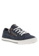 Thumbnail Tennis bleues marine à surpiqûres blanches avec un zip et à lacets plats blancs - Image 3