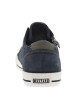 Thumbnail Tennis bleues marine à surpiqûres blanches avec un zip et à lacets plats blancs - Image 6