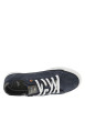 Thumbnail Tennis bleues marine à surpiqûres blanches avec un zip et à lacets plats blancs - Image 4